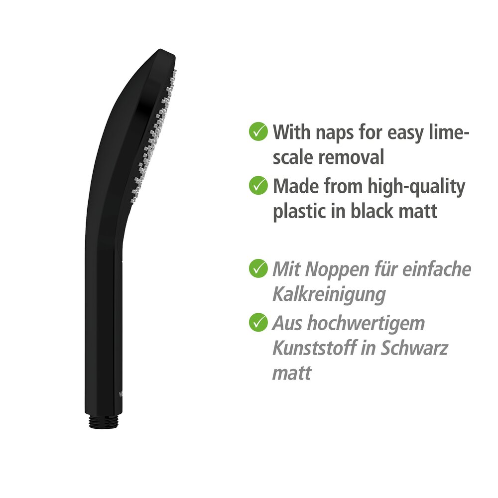 Duschkopf Watersaving Schwarz matt  Ø 12 cm
