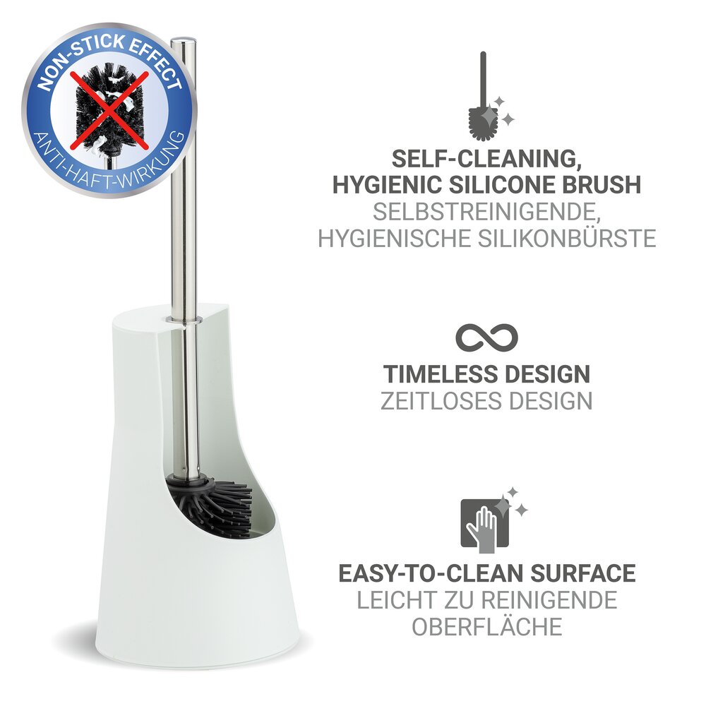WC-Garnitur Mod. Arese Weiß  WC-Bürstenhalter mit Silikon-Bürstenkopf