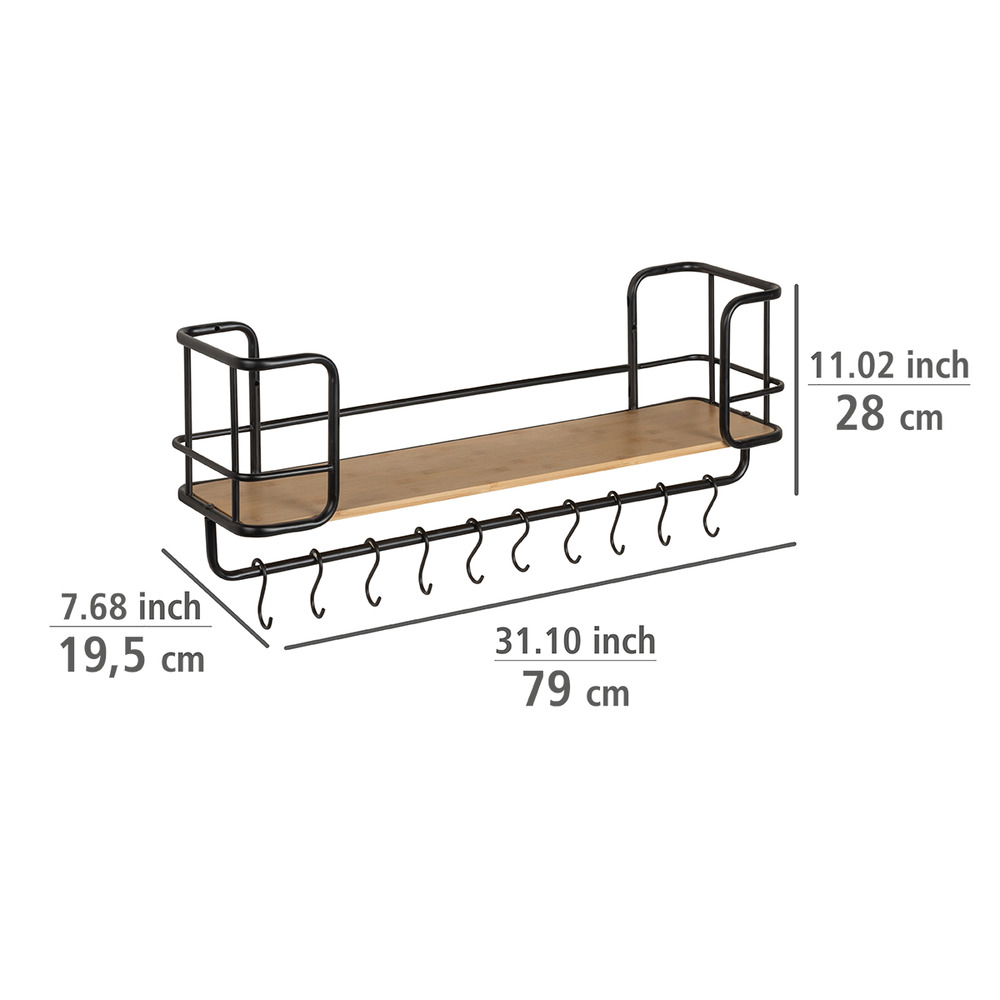 Wandregal Loft  modernes Regal mit nachhaltigem Bambusboden