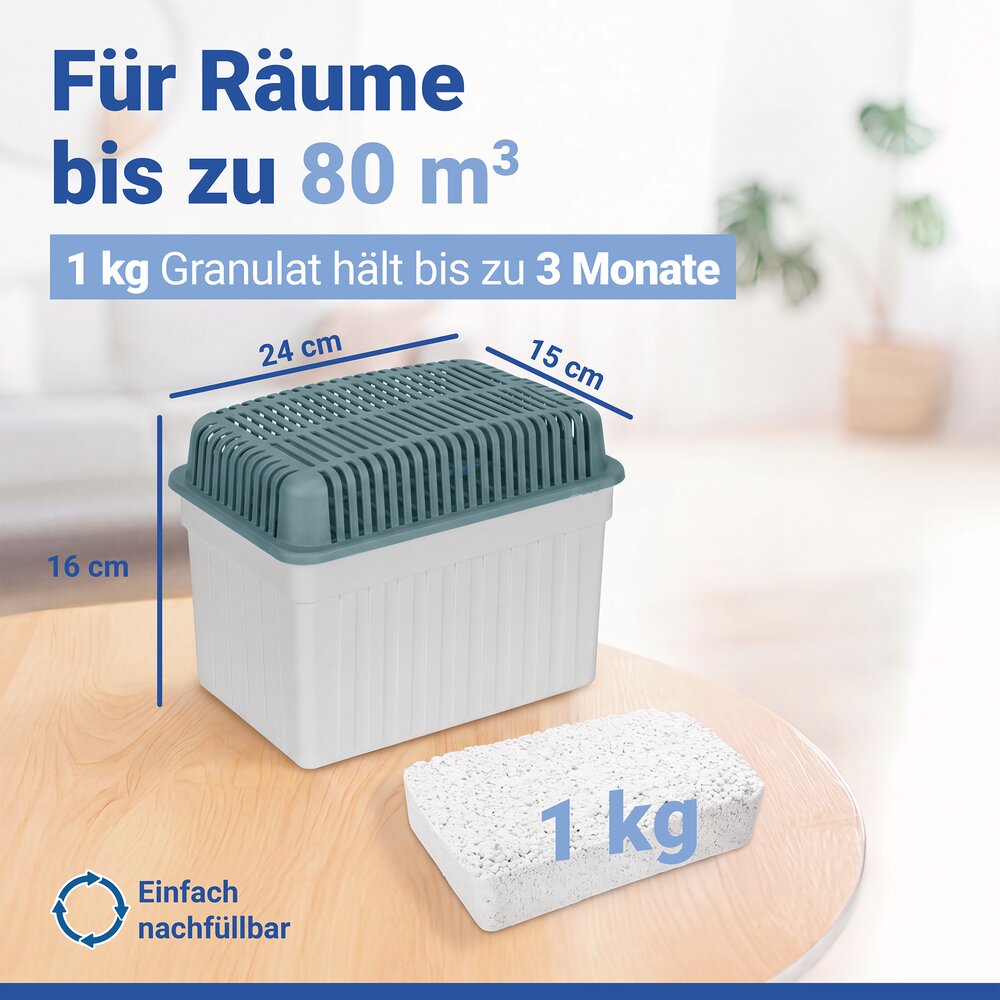 Luchtontvochtiger 1 kg grijs