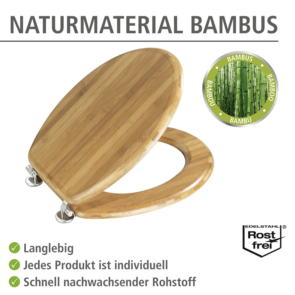 WC-Sitz Mod. Bambus Dunkel  aus echtem Bambus