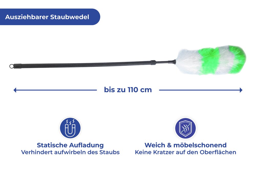Staubwedel-Set Grün, 3-teilig  effiziente Staubbeseitigung