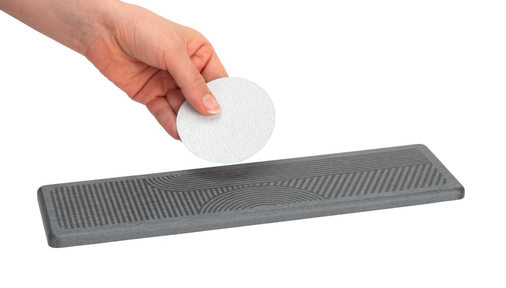 Abtropfmatte Mod. Damon, grau, Diatomit, 30x8 cm  schnelltrocknend, inklusive Silikonfüße