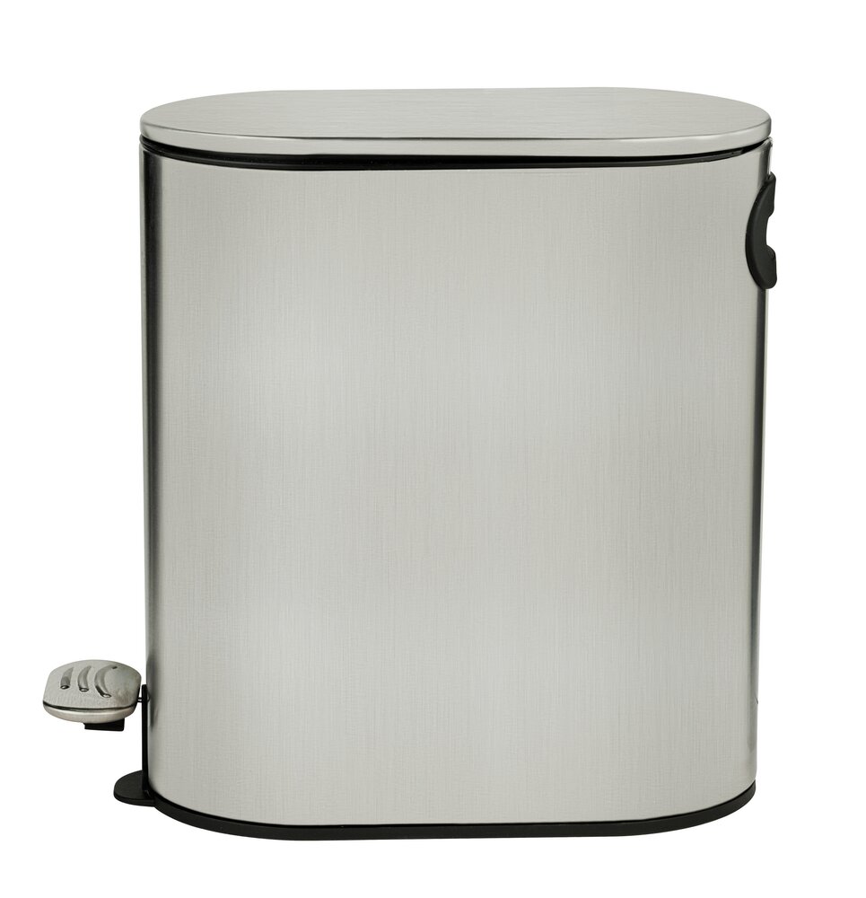 Kosmetikeimer Mod. Collungo, 5L, satiniert, edelstahl, schwarz, Easy-Close  mit easy-close Absenkautomatik