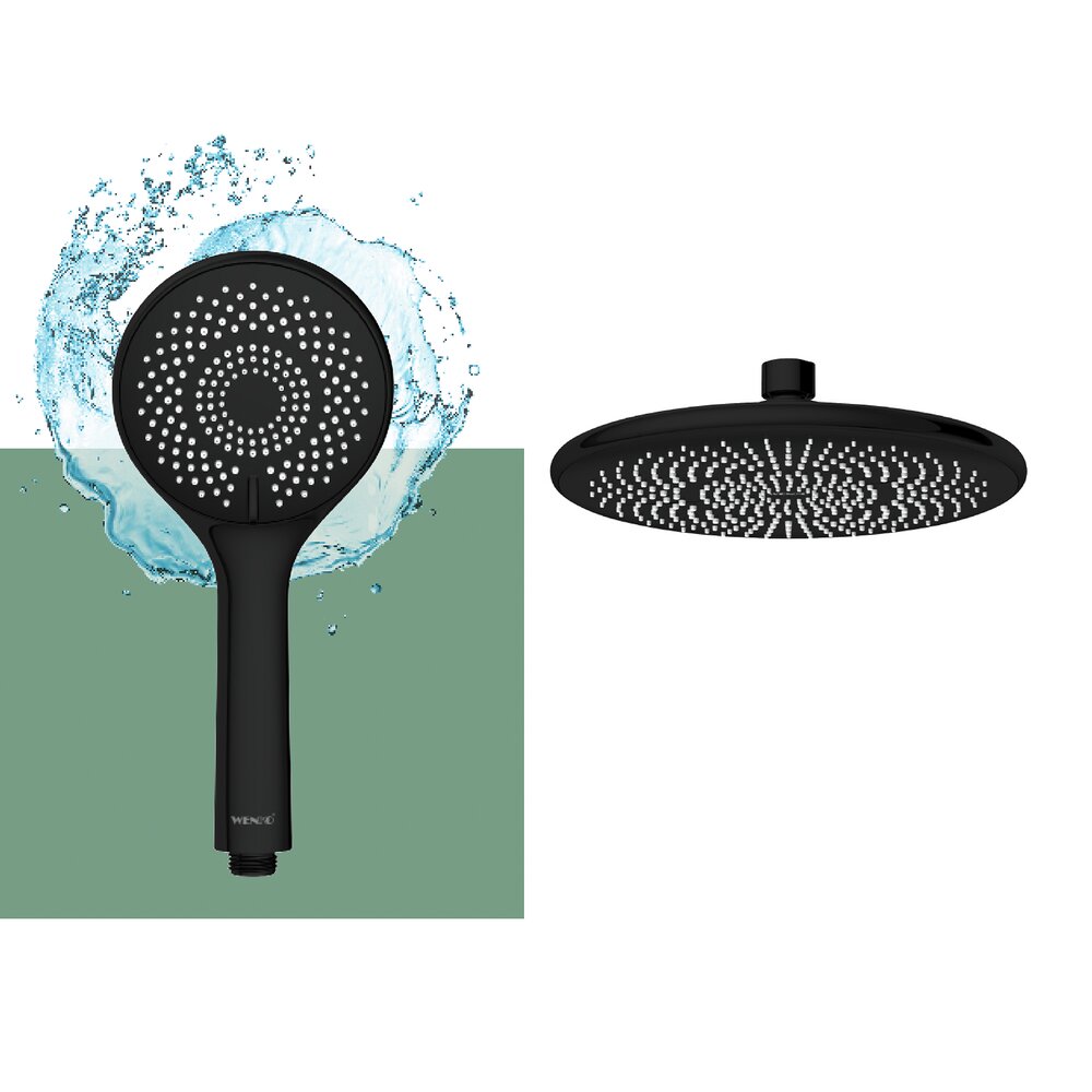 Douchesysteem Watersaving Black