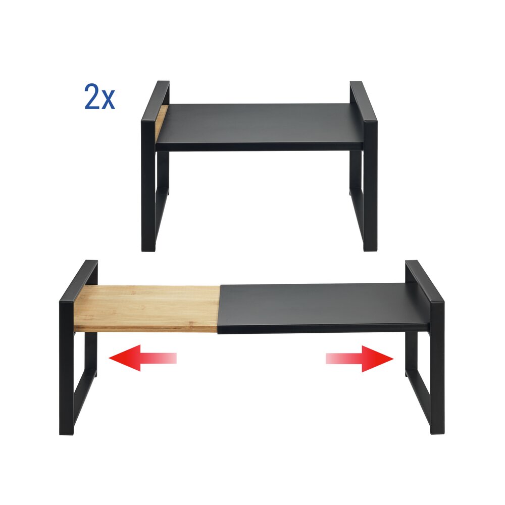 Étagère de cuisine télescopique Mod. Lou, lot de 2  extensible