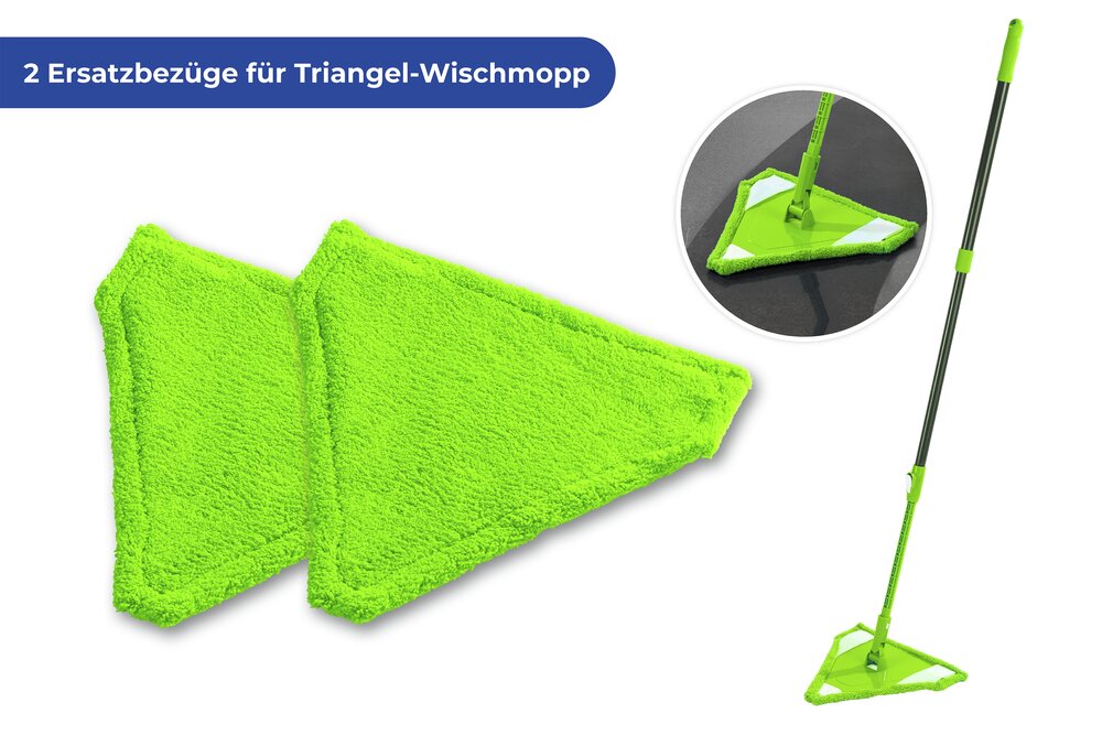 Housse de rechange p. mop TRIANGLE 2p  nettoie uniquement à l'eau