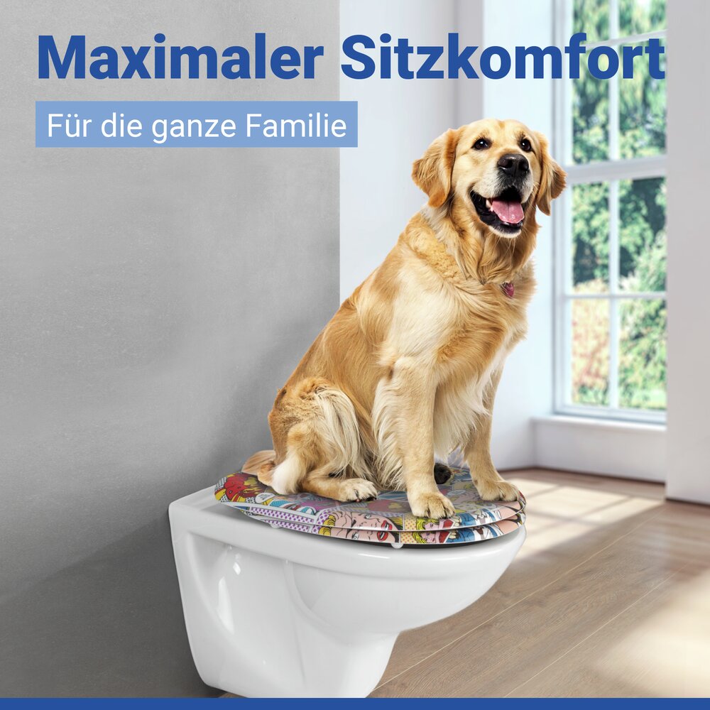 WC Sitz Mod. Pop-Art  Toilettendeckel mit Motiv und Absenkautomatik