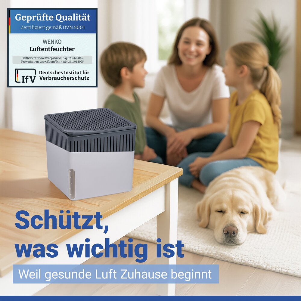 Raumentfeuchter Mod. Cube Grau 1000 g, 2er Set  beugt Schimmel und Gerüchen vor