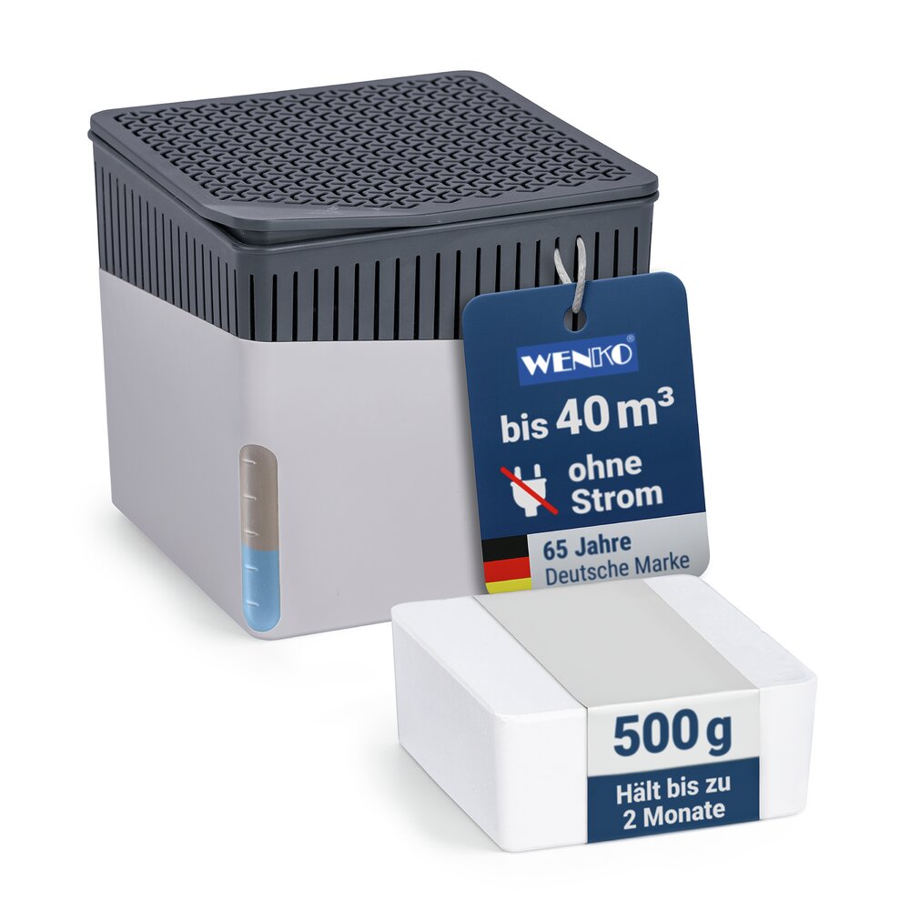 Raumentfeuchter Mod. Cube Grau 500 g  beugt Schimmel und Gerüchen vor