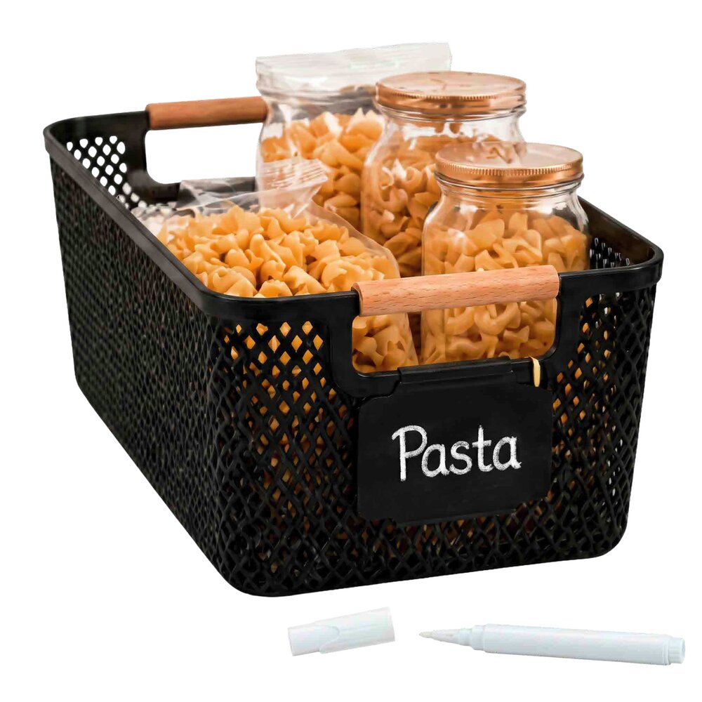 Panier de rangement M  avec clip d'étiquetage et stylo