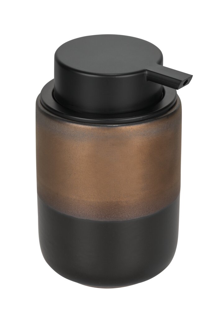 Distributeur de savon Mod. Enego, noir/bronze, céramique, 0.3L  design élégant noir et bronze