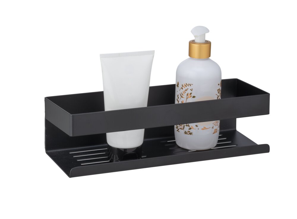 Turbo-Loc® Wandablage Mod. Genova Black  Befestigen ohne Bohren mit Spezial-Klebepad