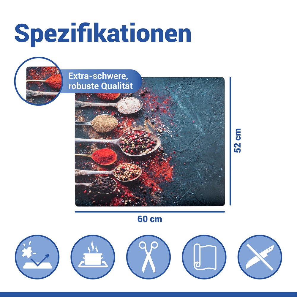 Tapis de protection Mod. Piquant 60 x 52 cm  tapis résistant à la chaleur pour plaques de cuisson