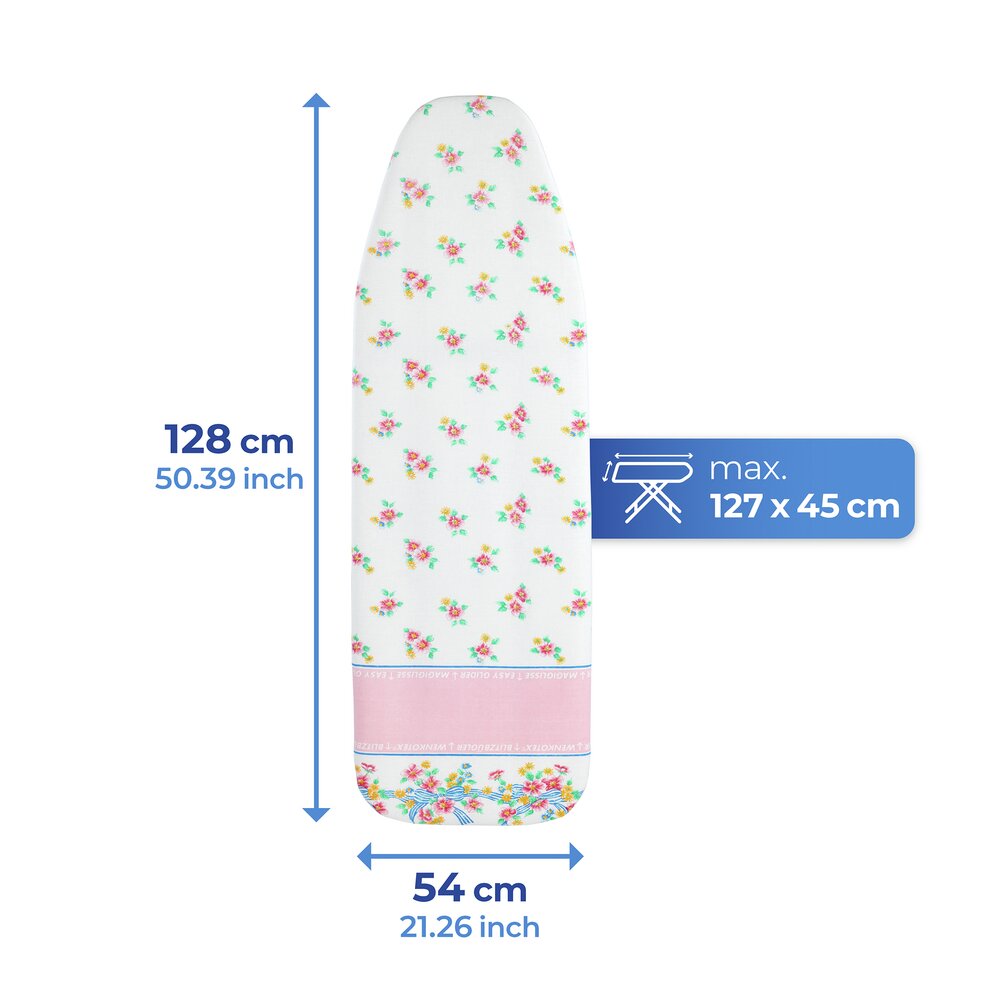 Blitzbügler-Bügeltischbezug Mod. Blütenpracht  128 x 54 cm
