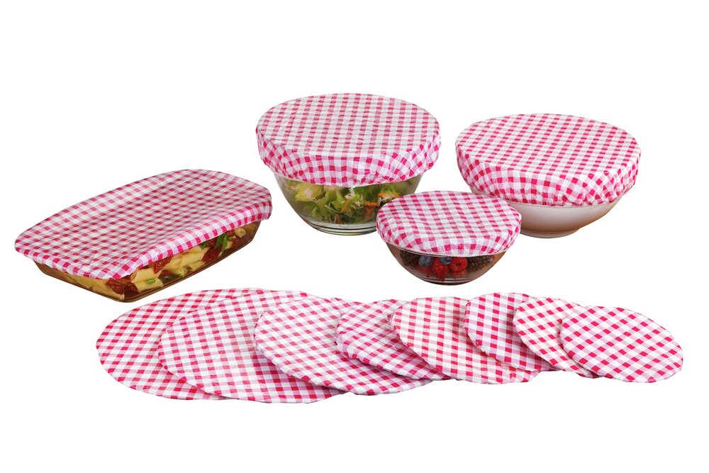Topfhauben-Set Mod. Karo Klassik, 12-teilig  wiederverwendbar, leicht zu reinigen