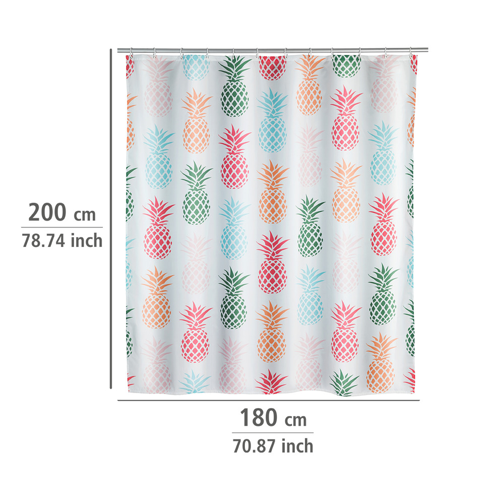 Duschvorhang Mod. Ananas  Polyester, 180 x 200 cm, waschbar