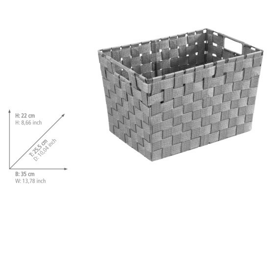 Aufbewahrungskorb Adria M Grau  Kunststoff-Geflecht