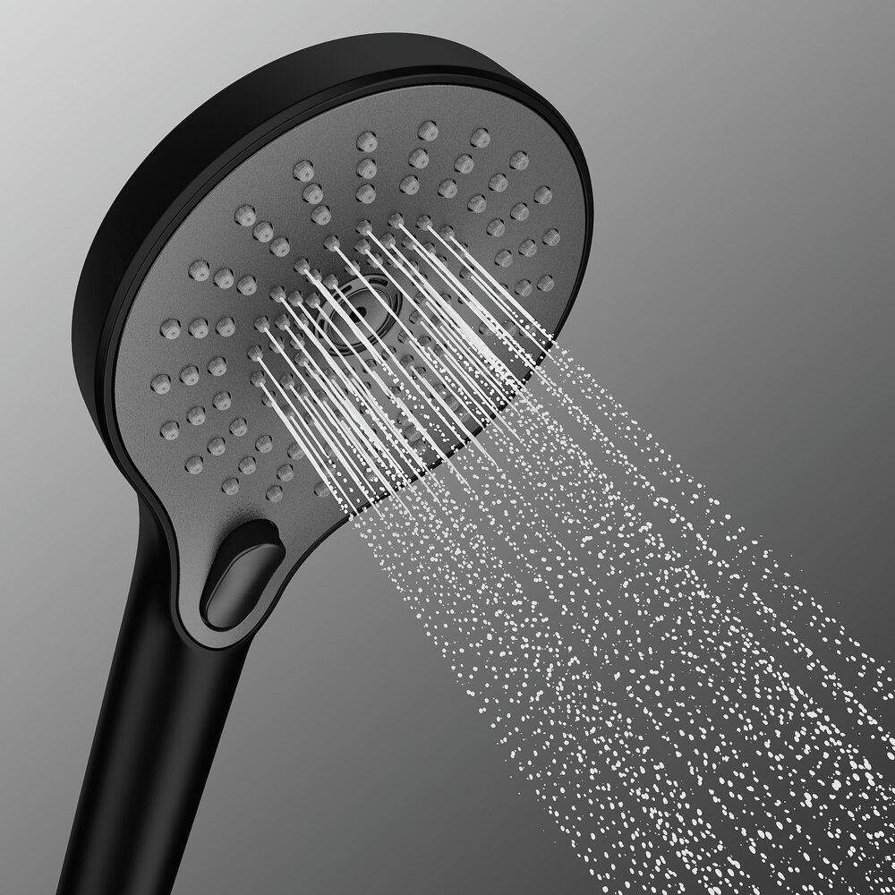 Pommeau de douche Ultimate Shower Noir/Gris  diamètre 13 cm