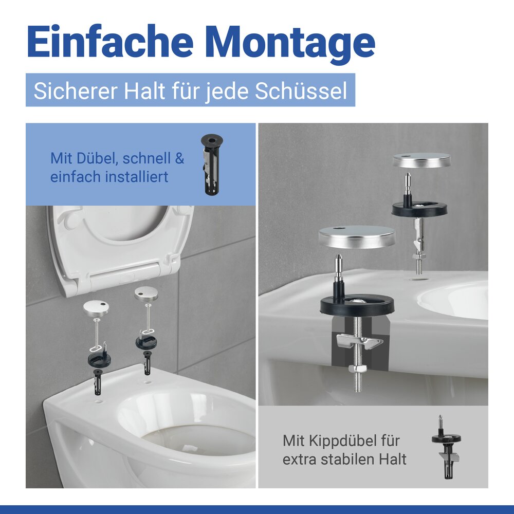 WC Sitz Mod. Rieti Weiß  stabiler Toilettensitz mit Absenkautomatik