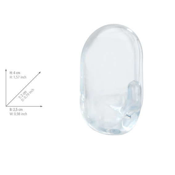Ovalhaken mittel transparent 3er