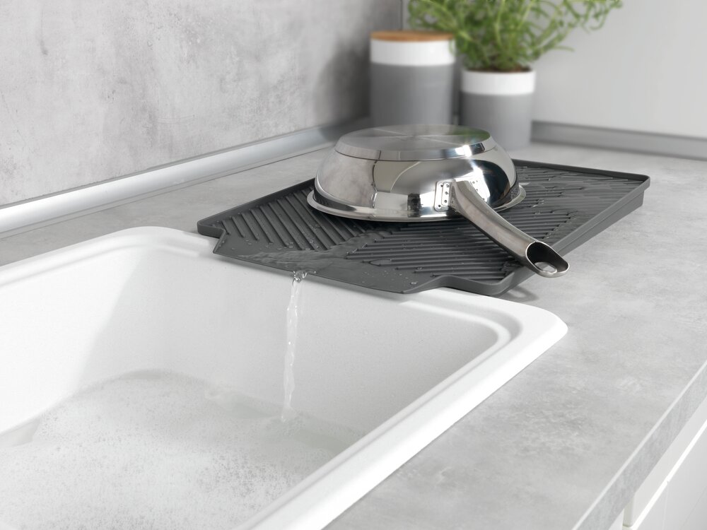 Abtropfmatte Mod. Linea Grau  40 x 3 x 30 cm