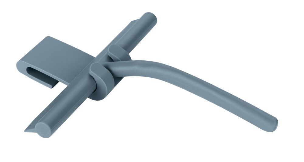 Silikon Duschabzieher Mod. MONDINE Blau  mit Halterung für Duschwände