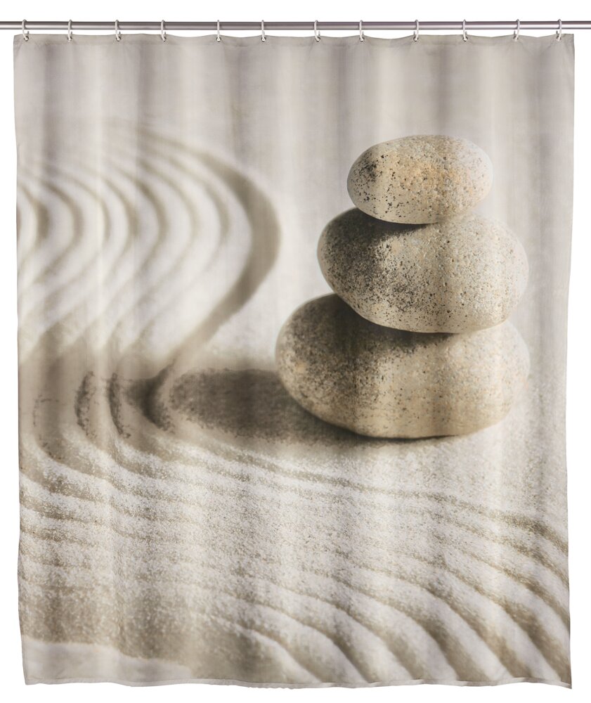 Rideau de douche Sand and Stone  lavable, 180 x 200 cm