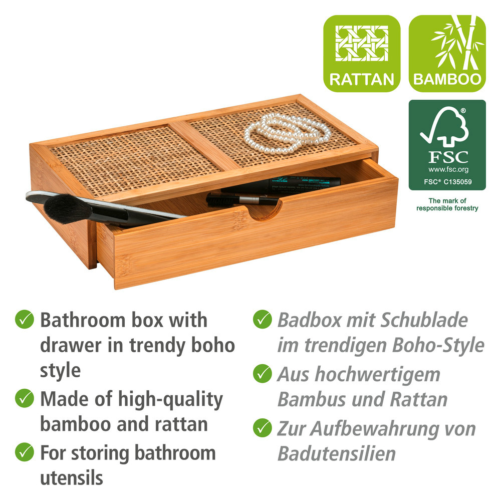 Badbox Mod. Allegre mit Schublade  aus Bambus und Rattan