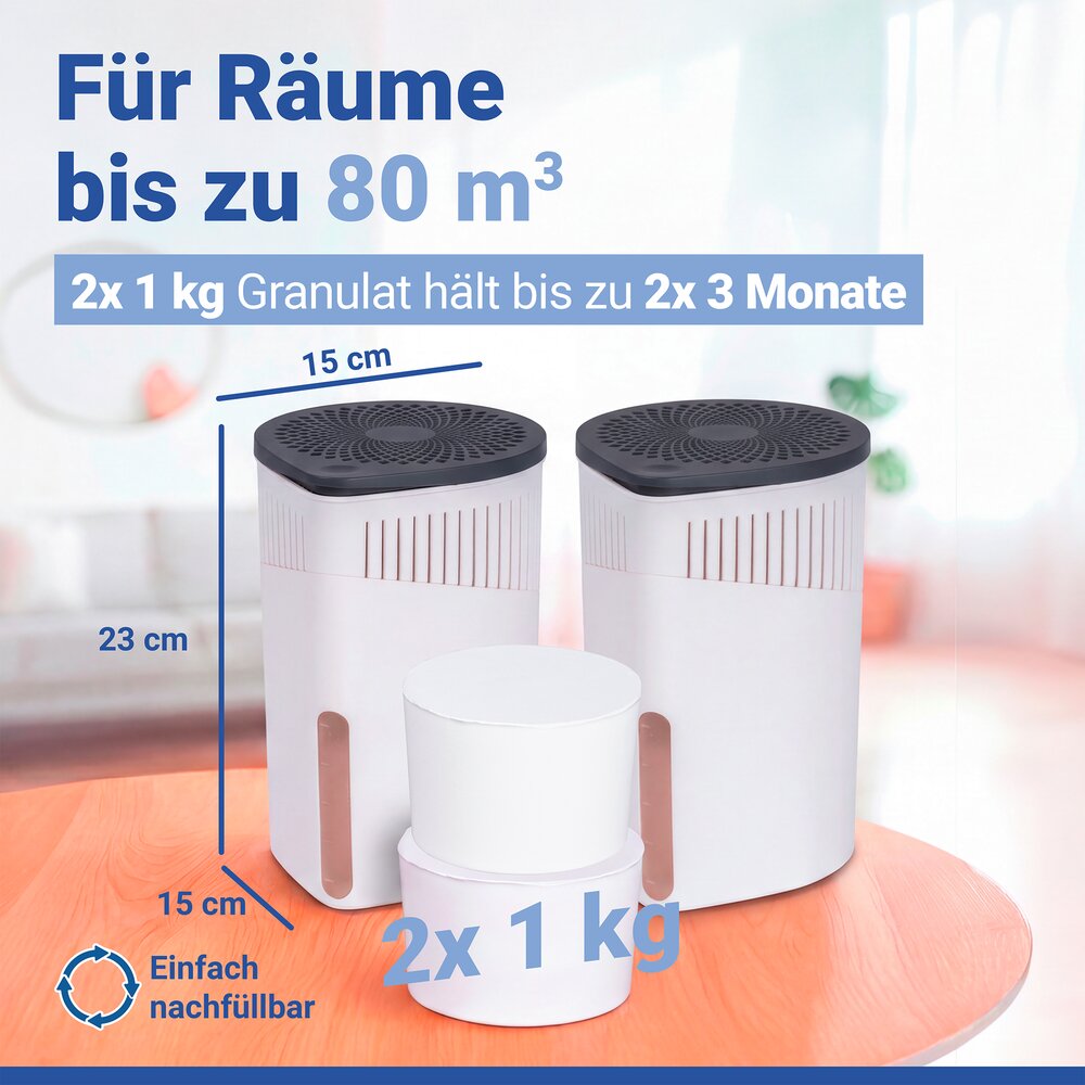 Déshumidificateur d'intérieur Drop 1000 g blanc  pour des pièces jusqu’à environ 80 m³