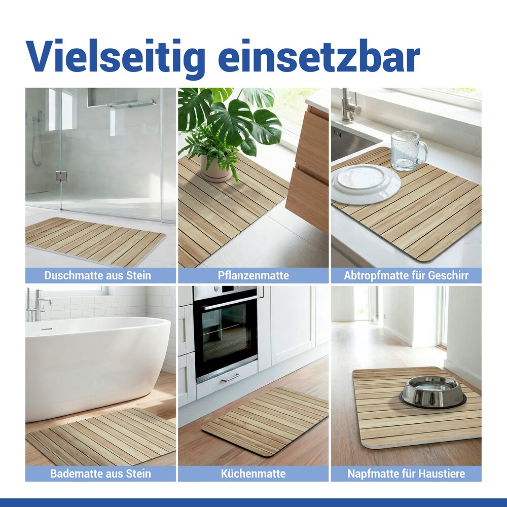 Diatomiet badmat Mod. Lepiana, 80 x 50 cm