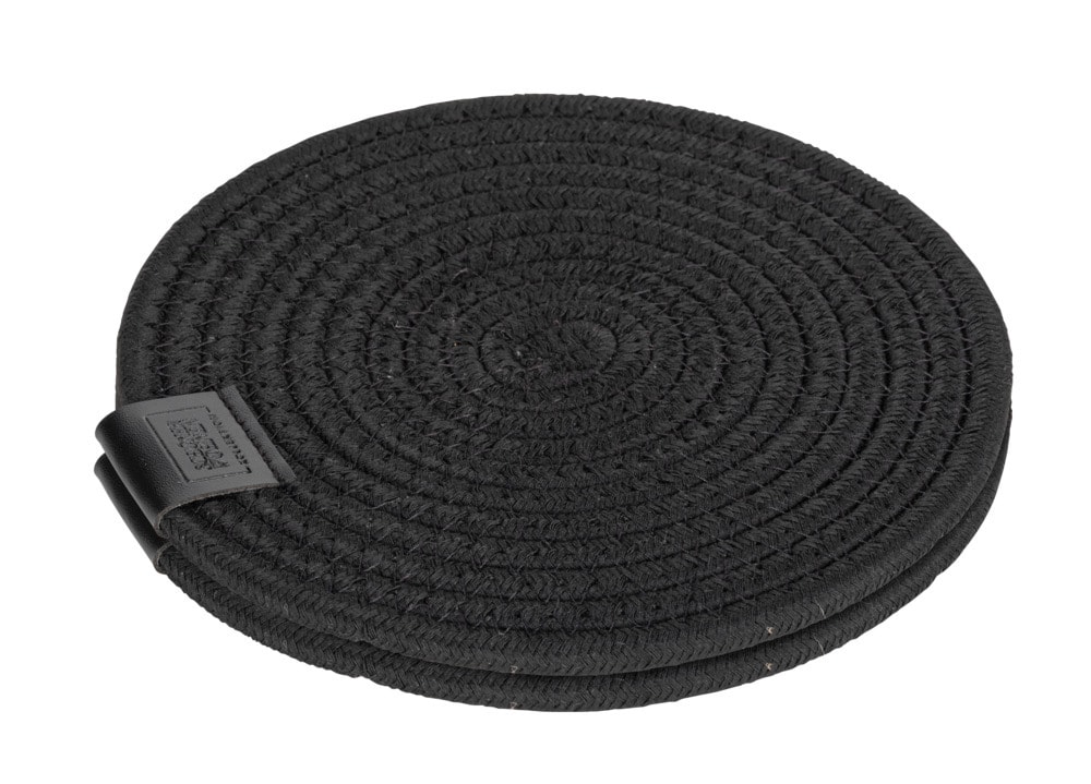 Topfuntersetzer Mod. SVEA 2er, schwarz, Polyester/PVC, Ø20x1 cm  hitzeresistent bis 200°C
