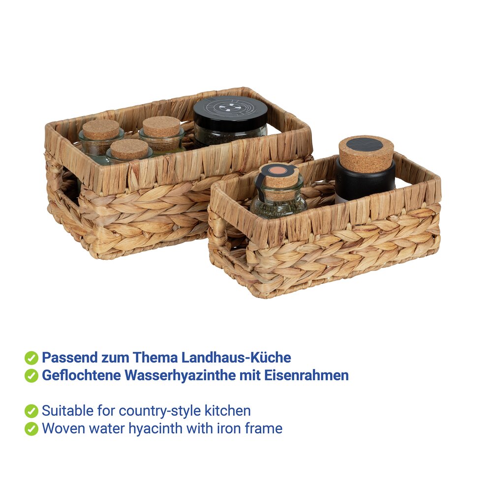 Aufbewahrungskorb Mod. Cynthia, 2er Set  aus geflochtener Wasserhyazinthe