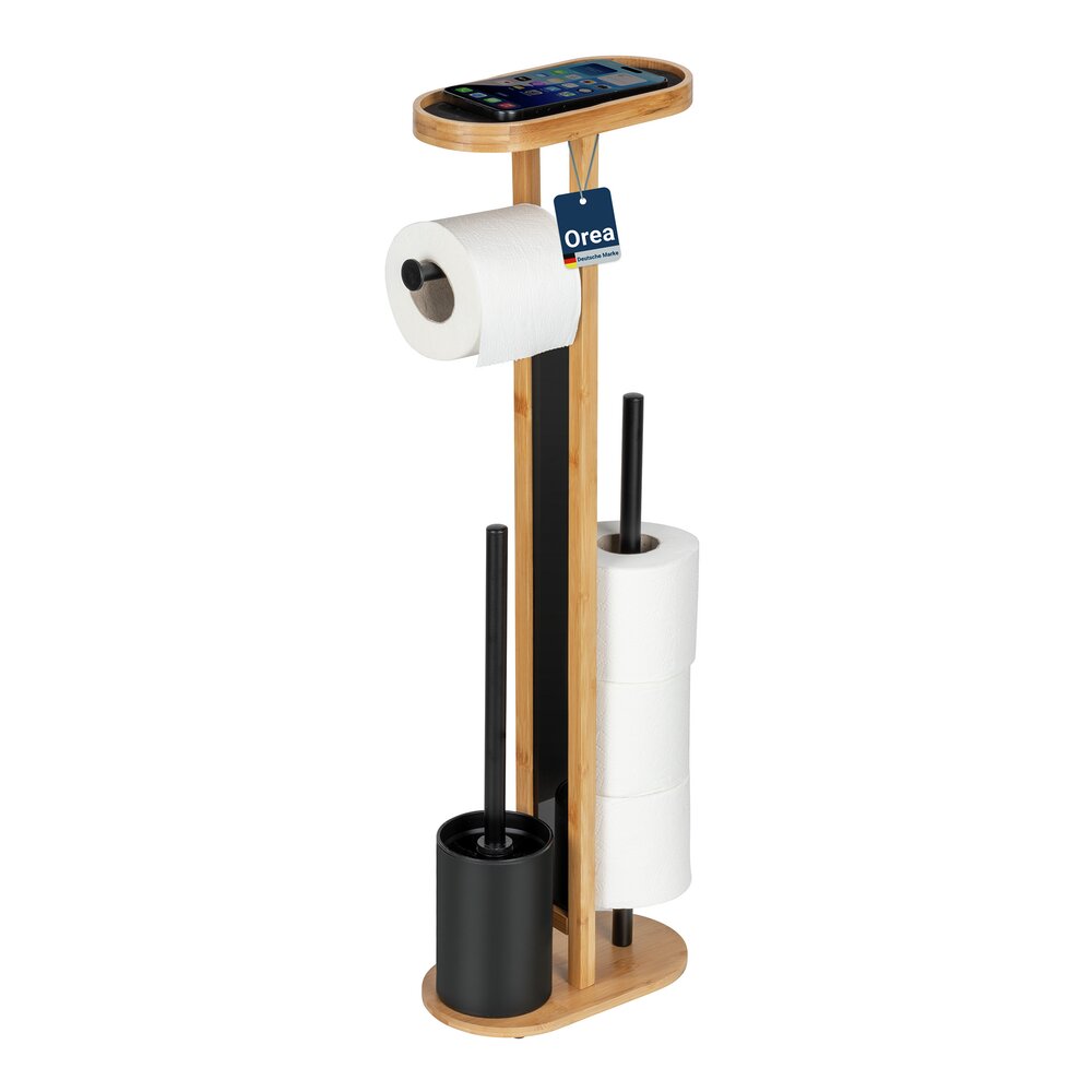 Combiné WC Mod. Orea Bambou  avec tablette et porte-rouleaux de rechange