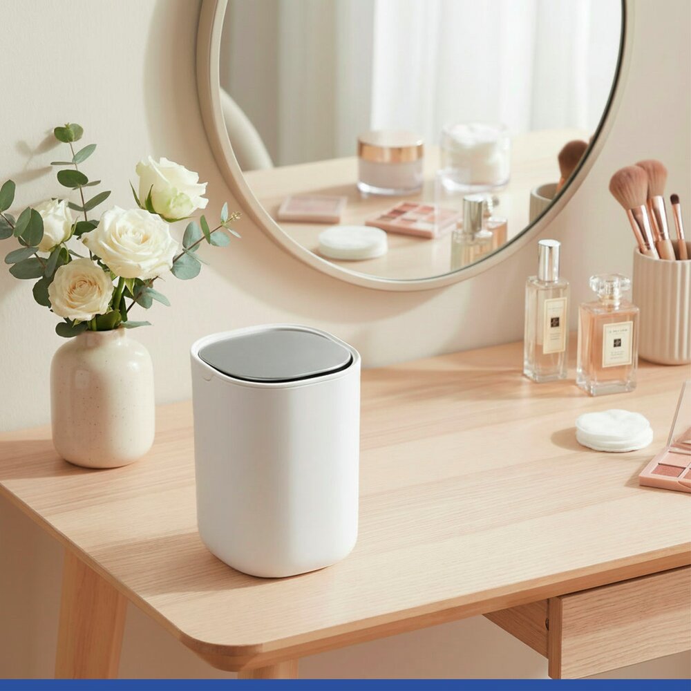 Afvalbak met klapdeksel mod. Frini wit