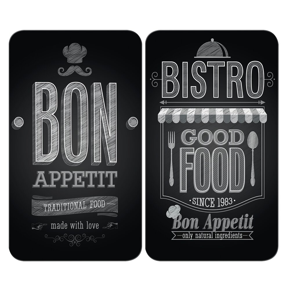 Plaque de Recouvrement Universelle Mod. Bon Appetit, set de 2  pour tous les types de cuisinières