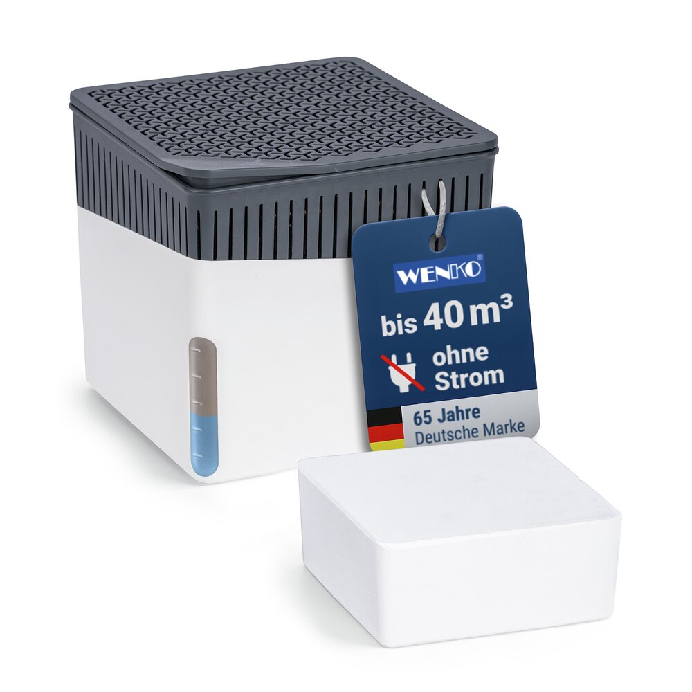 Raumentfeuchter Mod. Cube Weiß 500 g  beugt Schimmel und Gerüchen vor