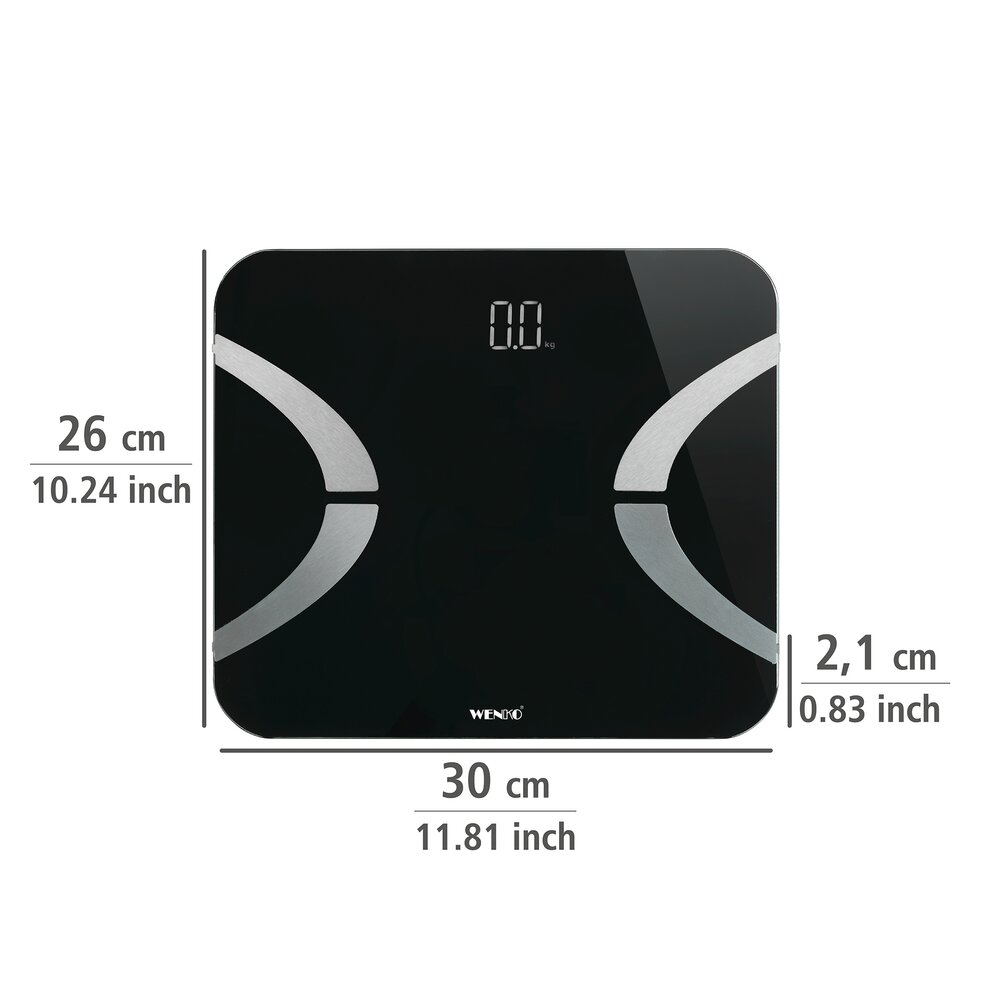 LED-analyseweegschaal met Bluetooth Zwart