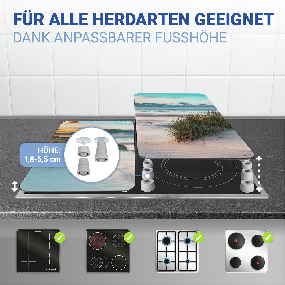 Herdabdeckplatte Universal Mod. Düne, 2er Set  für alle Herdarten geeignet