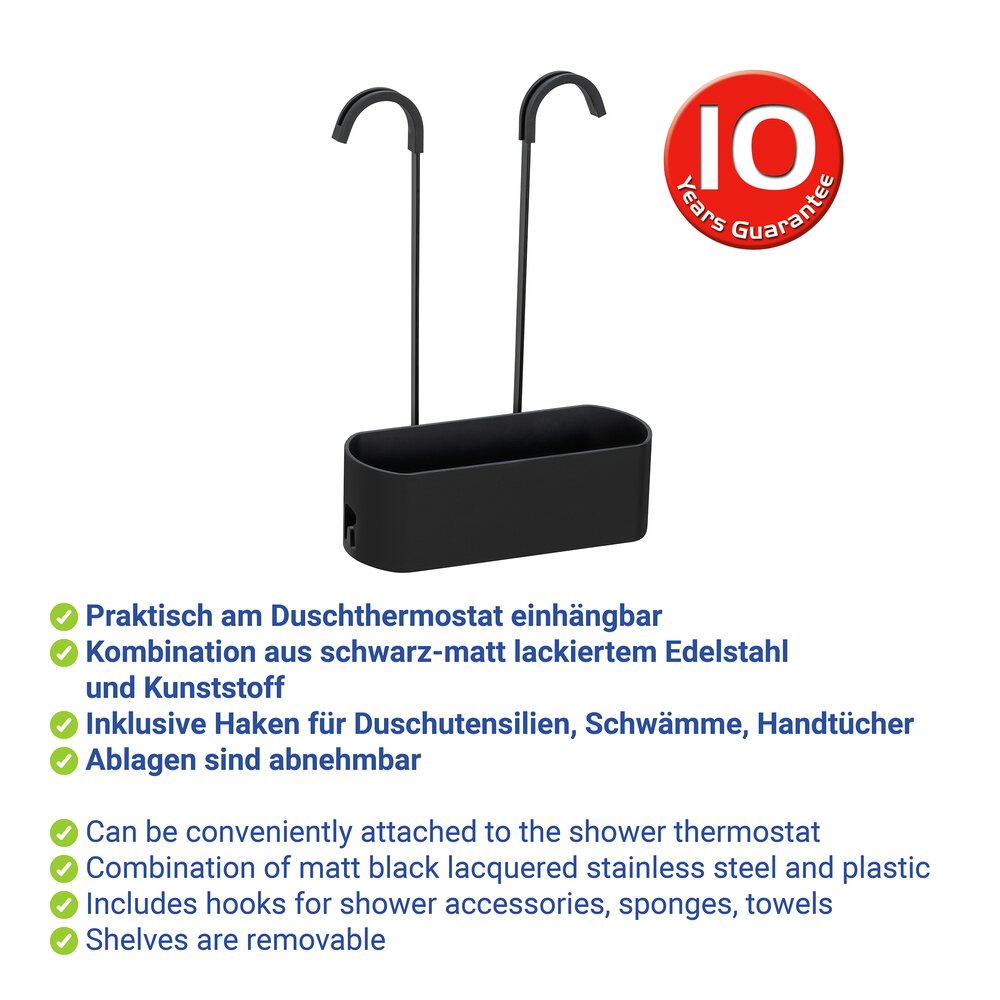 Hangend doucherek Mod. Garos zwart