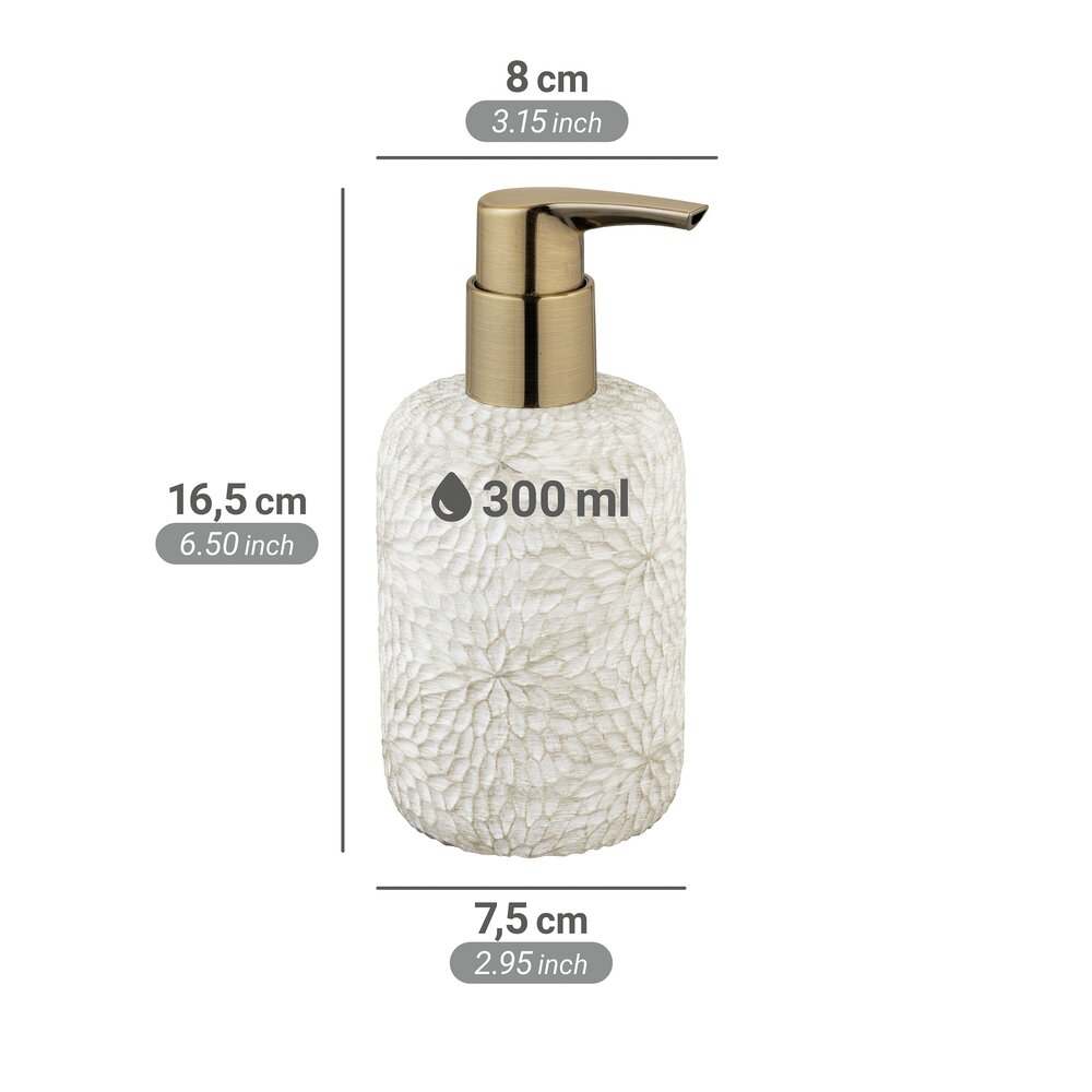 Seifenspender Mod. Montalfano  nachfüllbar 300 ml, mit Blütenmuster