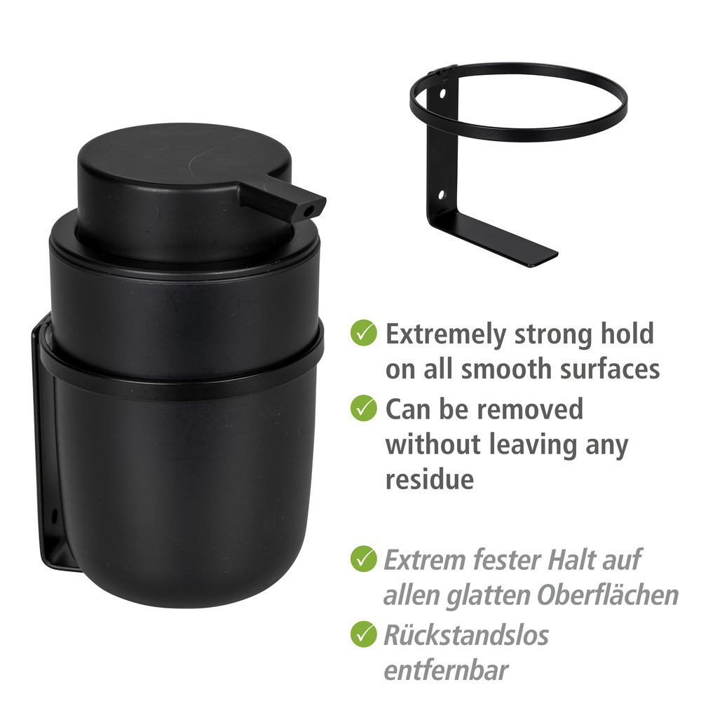 Turbo-Loc® Seifenspender Mod. Carpino Schwarz  Befestigen ohne Bohren