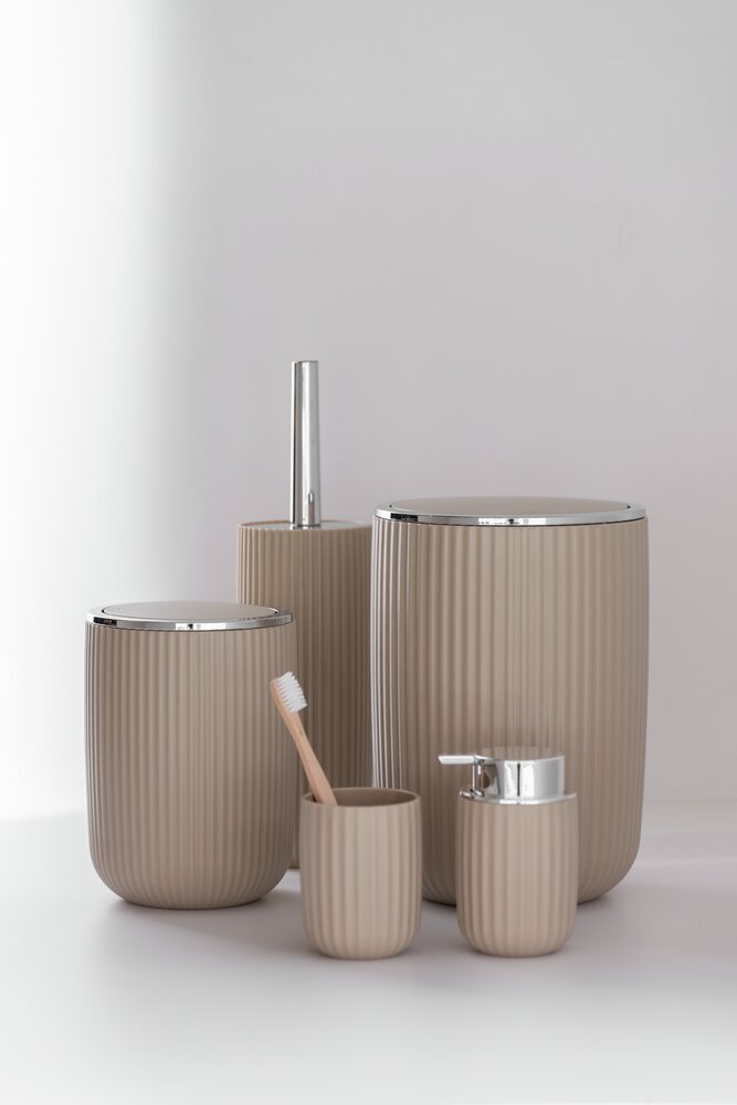 Schwingdeckeleimer Mod. Agropoli L Beige  Kosmetikeimer mit Schwingdeckel, 5,5 l