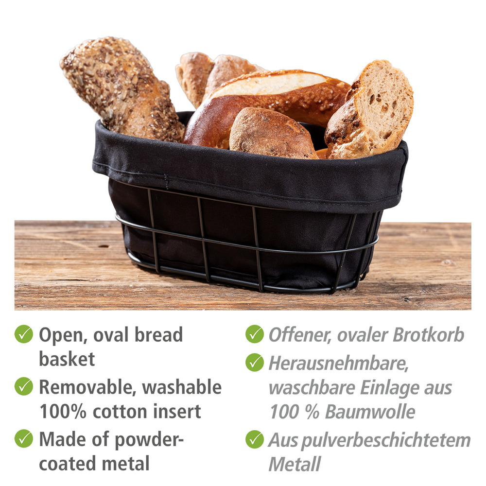 Brotkorb Mod. Bela Schwarz   Brotkorb aus Metall