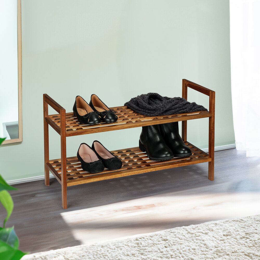 Schuhregal Mod. Fondi  aus massivem Akazienholz