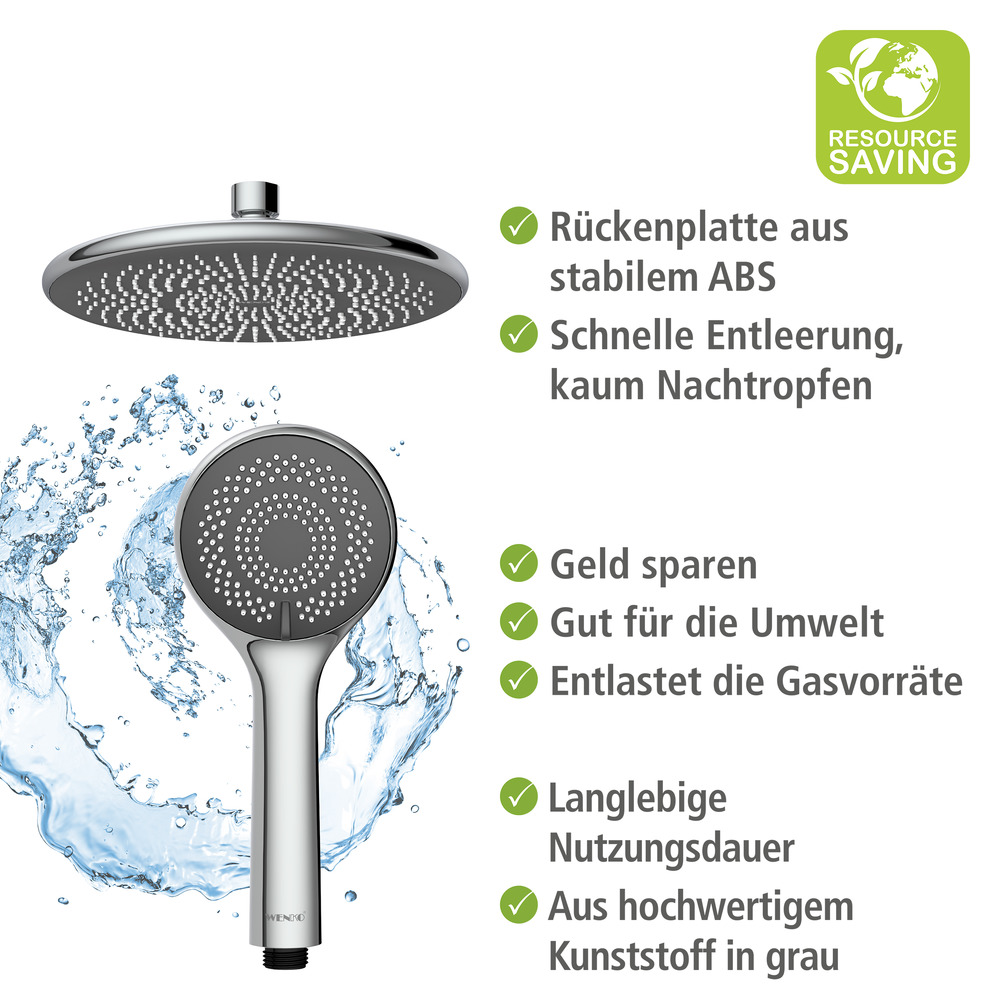 Duschsystem Watersaving Chrom  bis zu 40 % Wasserersparnis