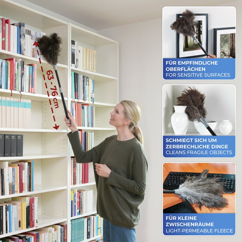 Teleskop Straußenfeder Staub-Magnet  wie ein Staubmagnet