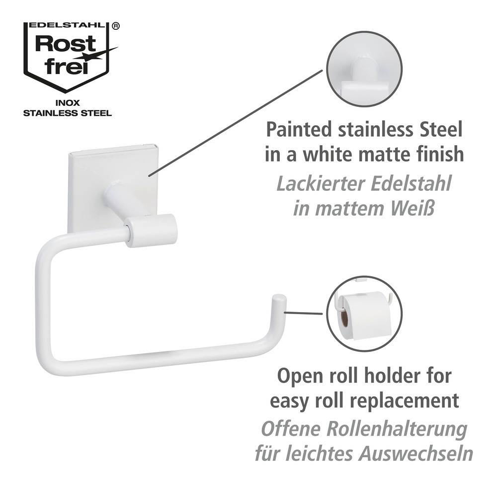 Turbo-Loc® Toilettenpapierhalter Mod. Ovaro White matt  aus Edelstahl