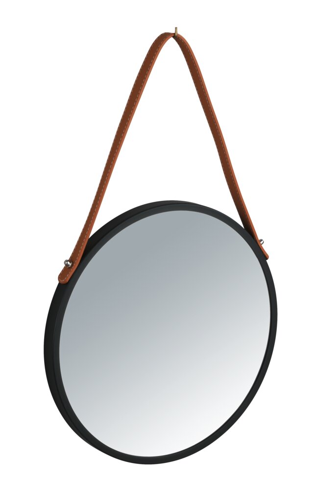 Wandspiegel Mod. Borrone rund  mit Aufhänge-Riemen
