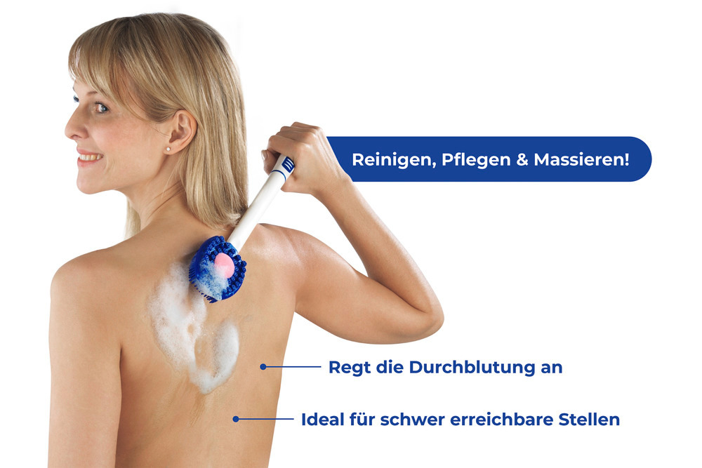 Silikon Wellness-Bürste 3in1  mit zwei Schwamm-Einsätzen